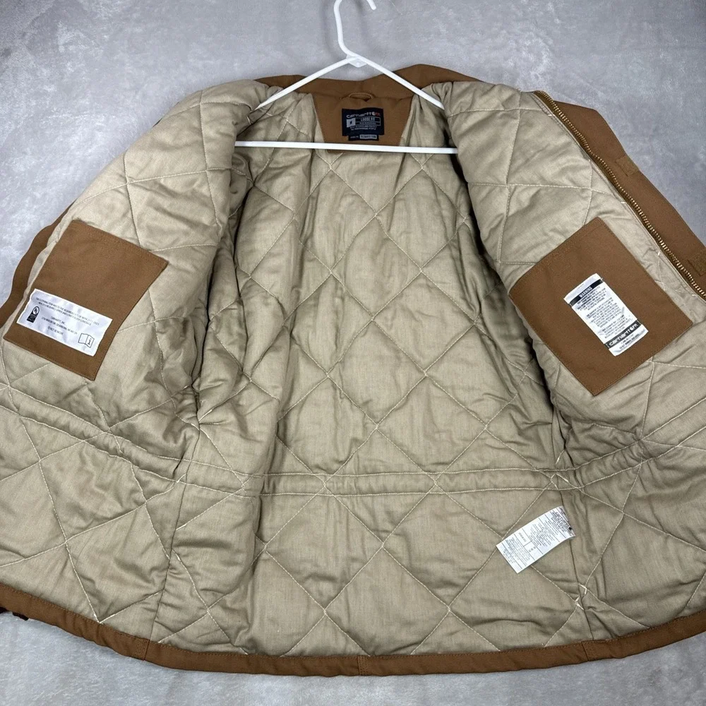 Carhartt Men Loose fit Duck Insulated Traditional FR Quick Coat Brown Med $269